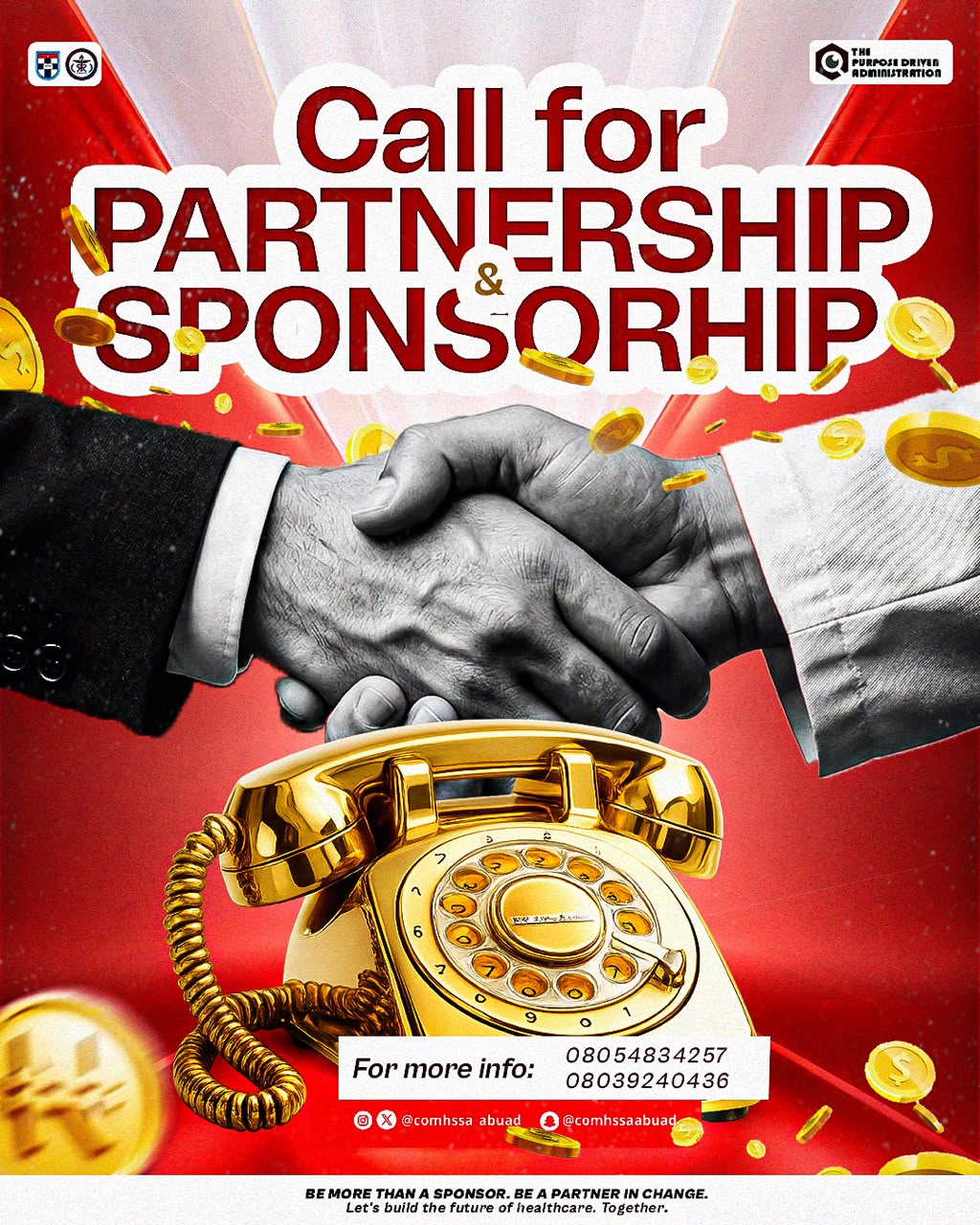 COMHSSA call for partnership and sponsorship graphic