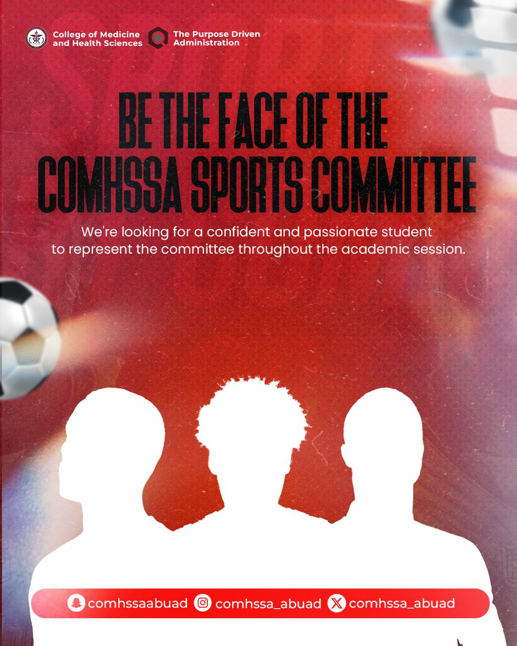 COMHSSA sports committee recruitment graphic